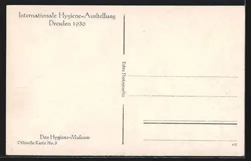 AK Dresden, Internationale Hygiene-Ausstellung 1930, Das Hygiene-Museum