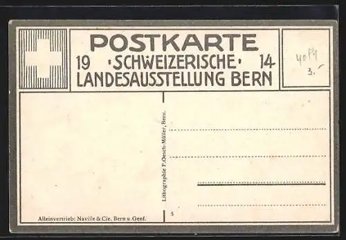 AK Bern, Schweiz. Landes Ausstellung 1914, Ansicht gegen Norden aus der Vogelschau