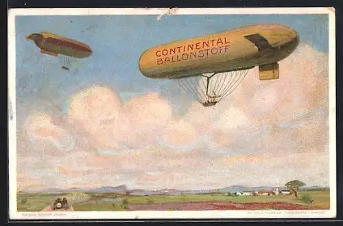 AK Zeppelin, Reklame für Continental-Ballonstoff