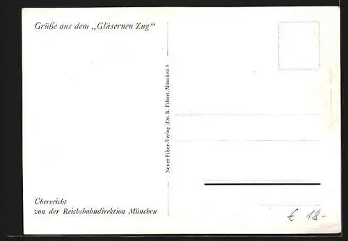 Künstler-AK Reichsbahndirektion München, Der Gläserne Zug