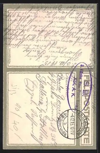 Künstler-AK Ludwig Hohlwein: Deutscher und österreichischer Soldat marschieren Seite an Seite