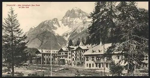 Klapp-AK Ampezzotal, Hotel Schluderbach, Bes. Hans Ploner, Hohe Gaisl