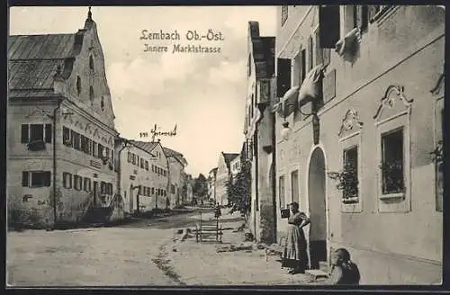 AK Lembach, Innere Marktstrasse im Sonnenschein