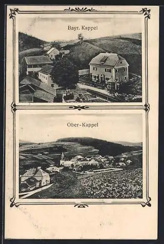 AK Oberkappel /O.-Oe., Blick auf den Ort und Bayerisch Kappel