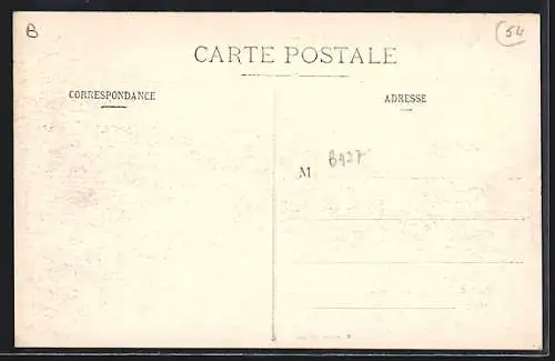 AK Rosières-aux-Salines, Rue Sergent-Muller et vue du clocher au bord de l`eau