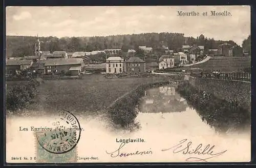 AK Longlaville, Vue du village et de la rivière en arrière-plan