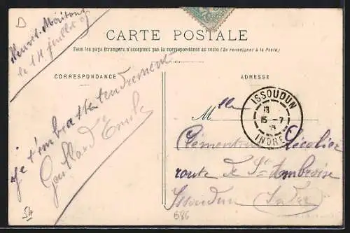 AK Custines, Vue générale du village au bord de la rivière