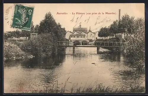 AK Azerailles, La Filature (vue prise de la Meurthe)