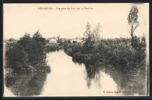 AK Azerailles, Vue prise du Pont sur la Meurthe