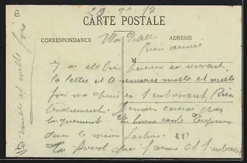 AK Azerailles, Vue prise du Pont sur la Meurthe