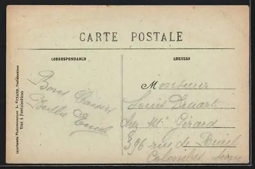 AK Mondement, Château après la bataille de la Marne en septembre 1914