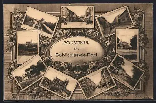 AK Saint-Nicolas-de-Port, Souvenir avec vues multiples du village et des environs