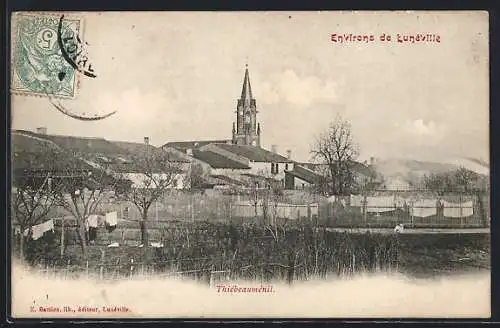 AK Thiébeauménil, Vue sur l`église et le village en arrière-plan