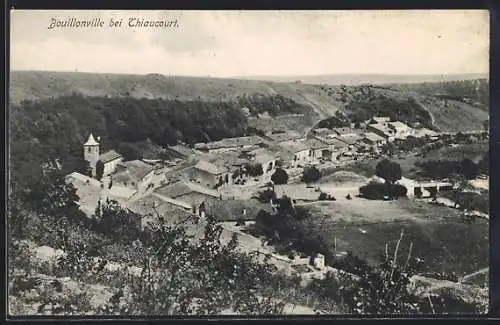 AK Bouillonville, Vue du village entouré de collines