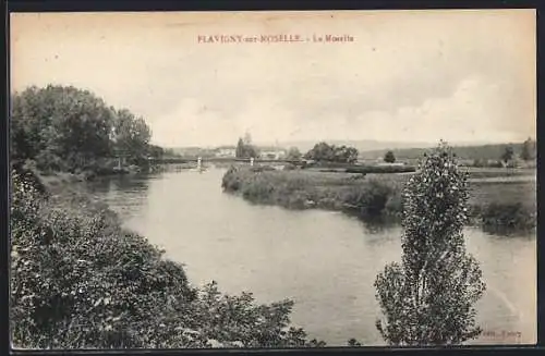 AK Flavigny-sur-Moselle, La Moselle et le paysage environnant