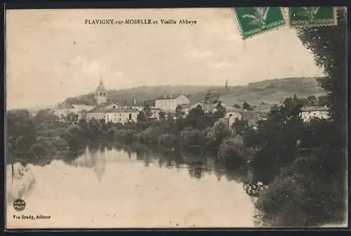 AK Flavigny-sur-Moselle, Vieille Abbaye et paysage fluvial