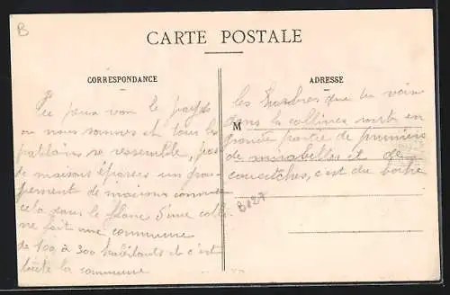 AK Faulx, Vue générale du village et des collines environnantes