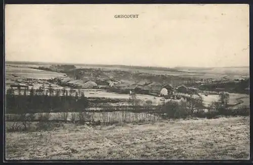 AK Griscourt, Vue panoramique du village et des champs environnants