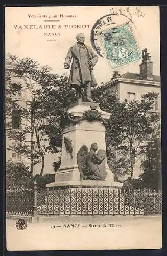 AK Nancy, Statue de Thiers