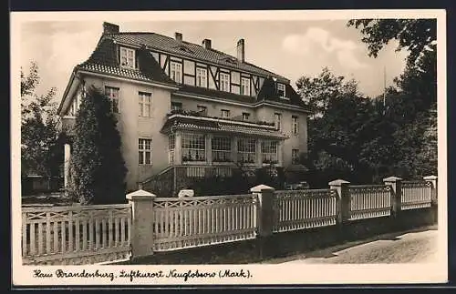 AK Neuglobsow, Ansicht vom Haus Brandenburg, Erholungsheim d. R.D.B.