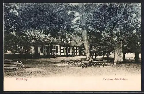 AK Perleberg, Gasthof Forsthaus Alte Eichen