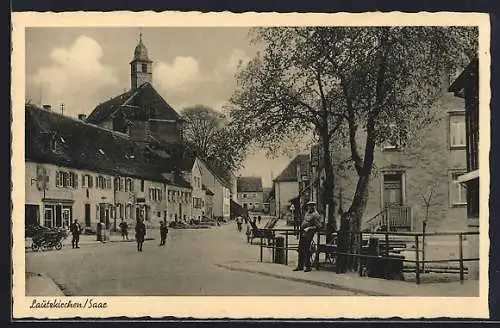 AK Lautzkirchen /Saar, Strassenpartie, Jakob Graf Friseurgeschäft