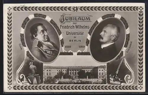 AK Berlin, Jubiläum der Friedrich-Wilhelms-Universität 1910, Fichte und Erich Schmidt