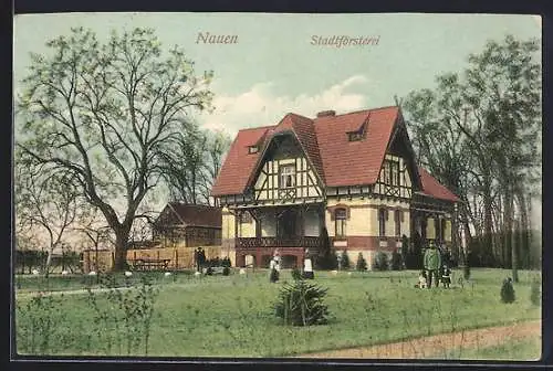 AK Nauen / Haveland, Partie an der Stadtförsterei