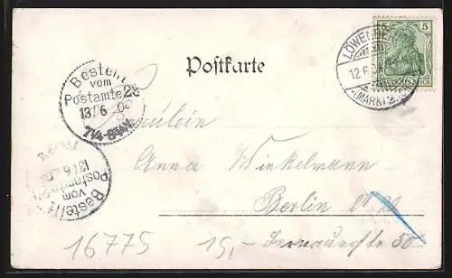 AK Loewenberg i. d. Mark, Gasthof von Albert Werdermann