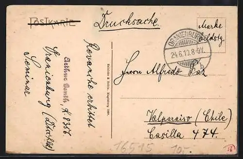 AK Oranienburg, Bernauer Strasse mit Postamt