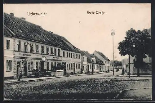 AK Liebenwalde, Breite-Strasse mit Hotel Stadt Berlin v. Paul Hafemann