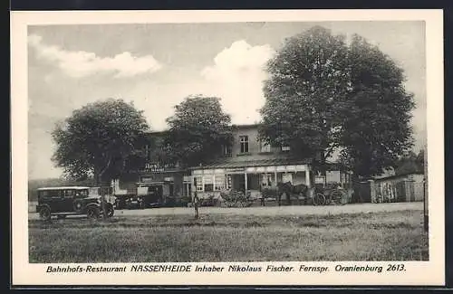 AK Nassenheide, Blick zum Bahnhofs-Restaurant