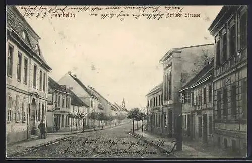 AK Fehrbellin, Geschäfte in der Berliner Strasse