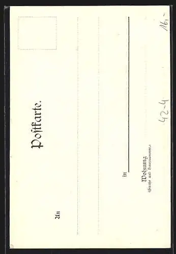 Künstler-AK Einladung zur Jagd, Rehe im Wald