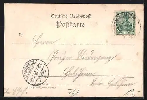 AK Dingsheim, Gasthaus und Post, Inh. Weyhaupt, Totalansicht