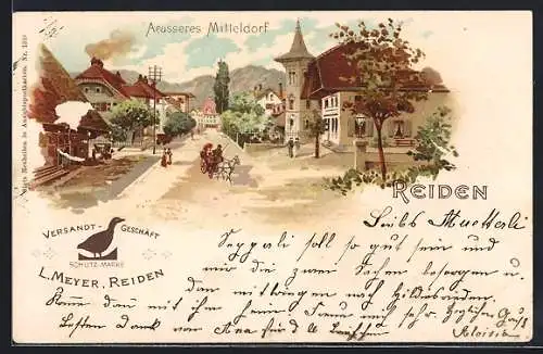 Lithographie Reiden, Partie im Aeusseren Mitteldorf