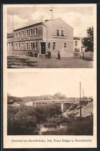 AK Zantoch a. Ostb., Gasthof zur Swartbrücke