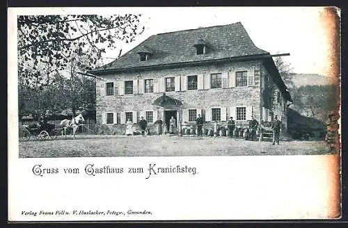 AK St. Konrad, Gasthaus zum Kranichsteg mit Kutsche