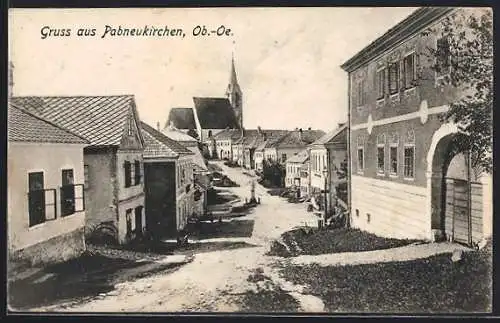 AK Pabneukirchen, Strassenpartie aus der Vogelschau