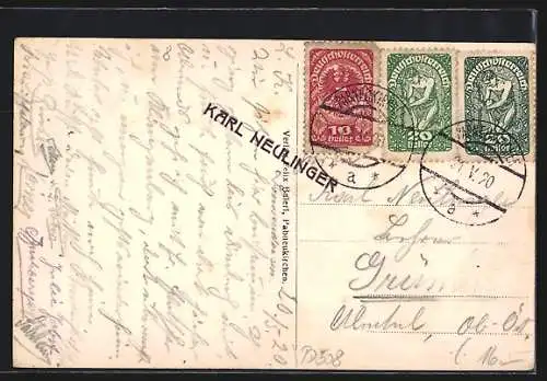 AK Pabneukirchen, Strassenpartie aus der Vogelschau