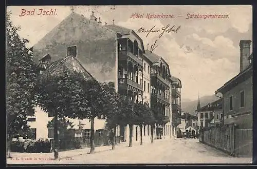 AK Bad Ischl, Hotel Kaiserkrone an der Salzburgerstrasse