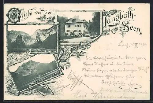 AK Langbath-See, Gasthaus zur Kreh, Hinterer See, Vorderer See