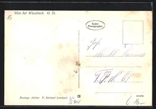 AK Wim bei Wimsbach, Michael Kogler`s Gasthaus und Gemischtwarenhandlung