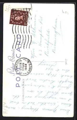 Künstler-AK Mann mag selbstgestrickten Pullover seiner Frau nicht