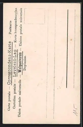 Lithographie Kniend hast du präsentiert..., Vagabund und Fräulein