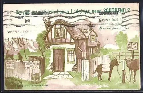 Künstler-AK Farmhouse-Lodgings near Southend