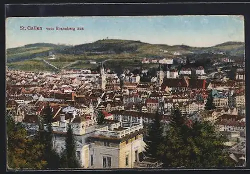 AK St. Gallen, Ausblick vom Rosenberg aus