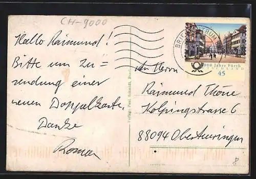 AK St. Gallen, Ausblick vom Rosenberg aus