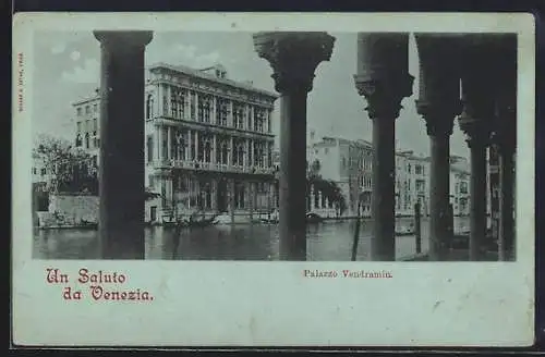 Mondschein-AK Venezia, Palazzo Vendramin