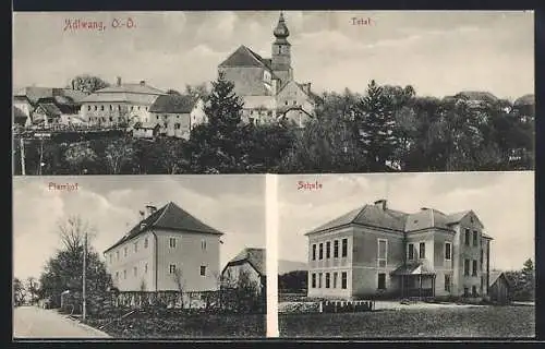 AK Adlwang, Pfarrhof, Schule, Totalansicht